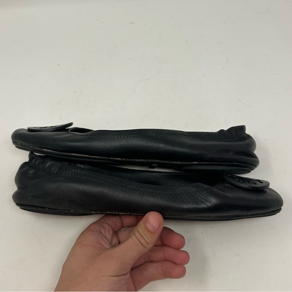 Tory Burch Women’s Minnie Travel Ballet Flat Genuine Leather Perfect Black 8.5 - Picture 4 of 12